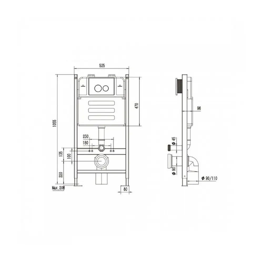 Фото 6 Комплект инсталляция и унитаз Teymi Aina 50 T70033 с клавишей Helmi белый матовый T70018WM и унитазом Vortex Торнадо Soft-Close серый матовый овал
