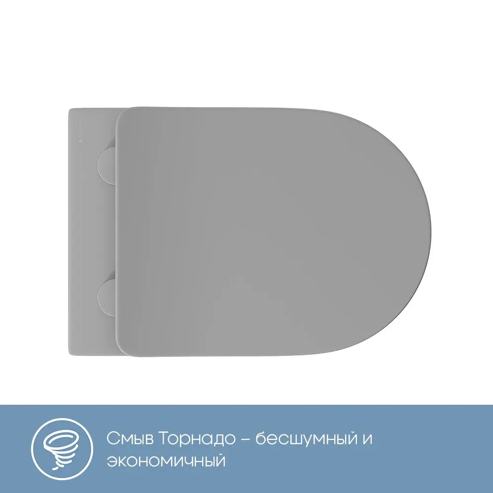 Фото 10 Комплект инсталляция и унитаз Teymi Aina 50 T70033 с клавишей Lina хром T70102CH и унитазом безободковый Vortex Торнадо Soft-Close серый матовый конус