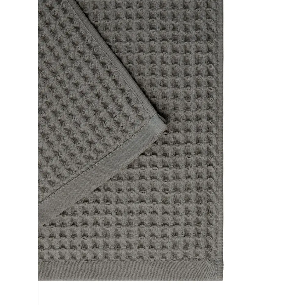 Фото 3 Полотенце вафельное DeNASTIA D100427 для бани/сауны 70x140 см темно-серый