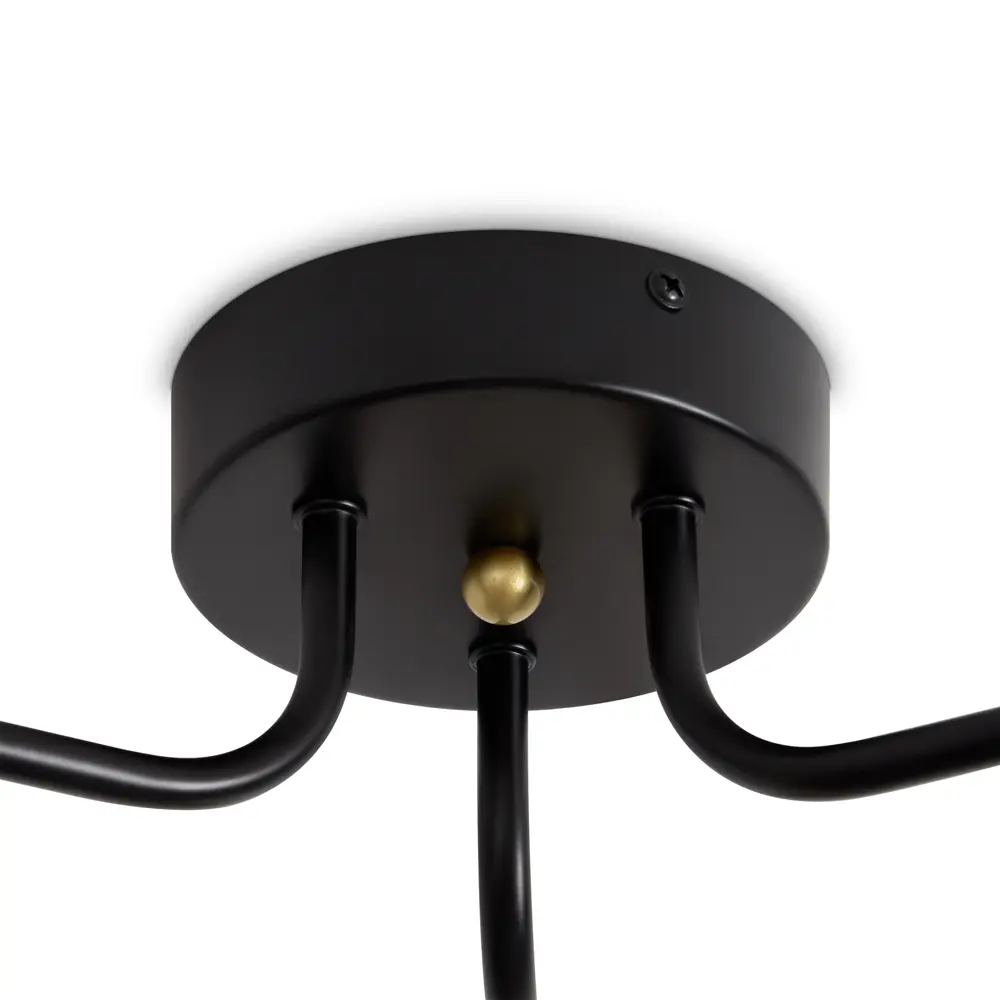 Фото 5 Люстра потолочная Natta 3 лампы 15 м² цвет черный/бежевый