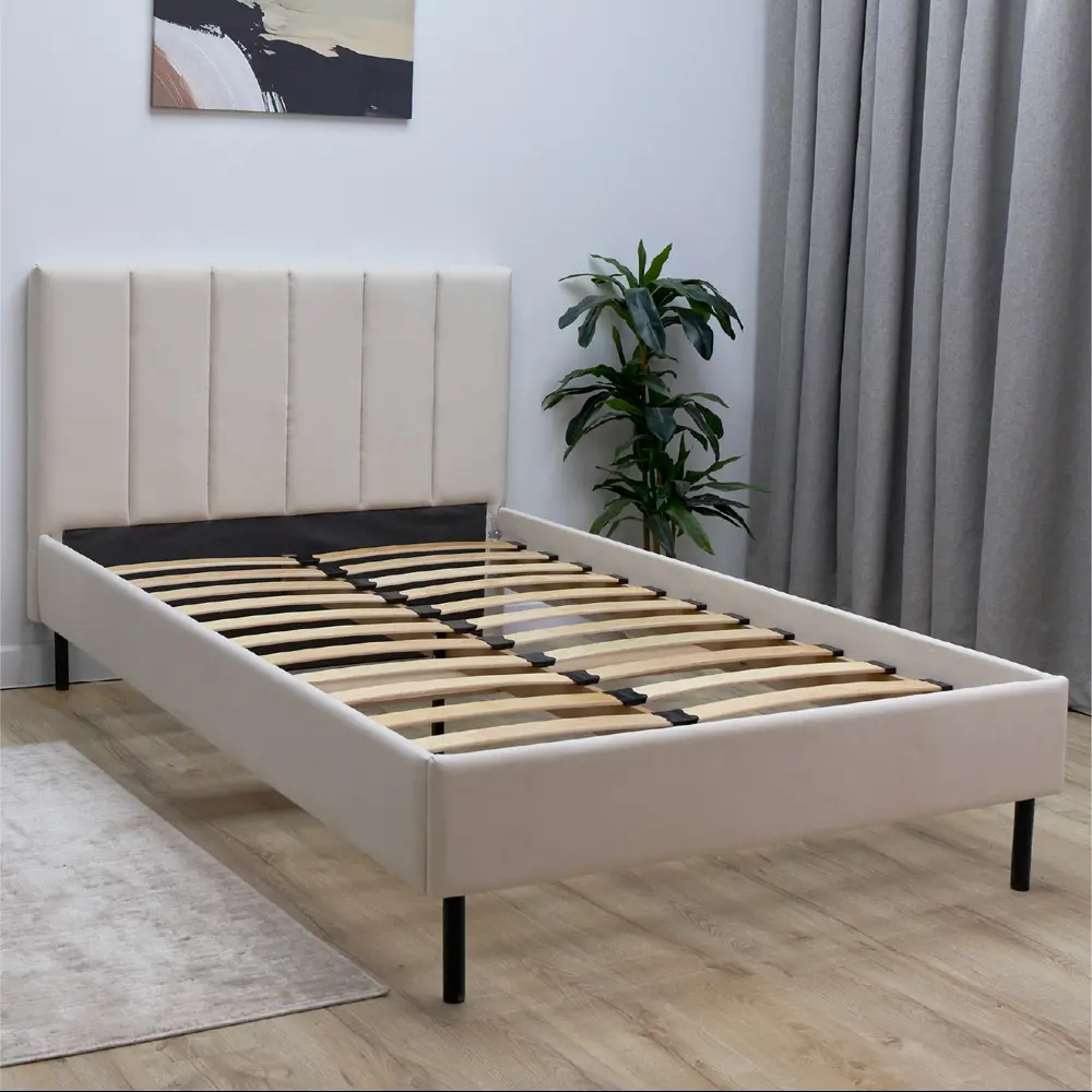 Фото 2 Кровать Romack Dali new 120x200 см цвет светло-бежевый Фото 2 Кровать Romack Dali new 120x200 см цвет светло-бежевый