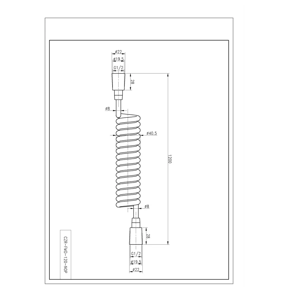 Фото 2 Шланг для душа Cezares CZR-FMH-120-NOP спиральный 1.2 м цвет чёрный матовый