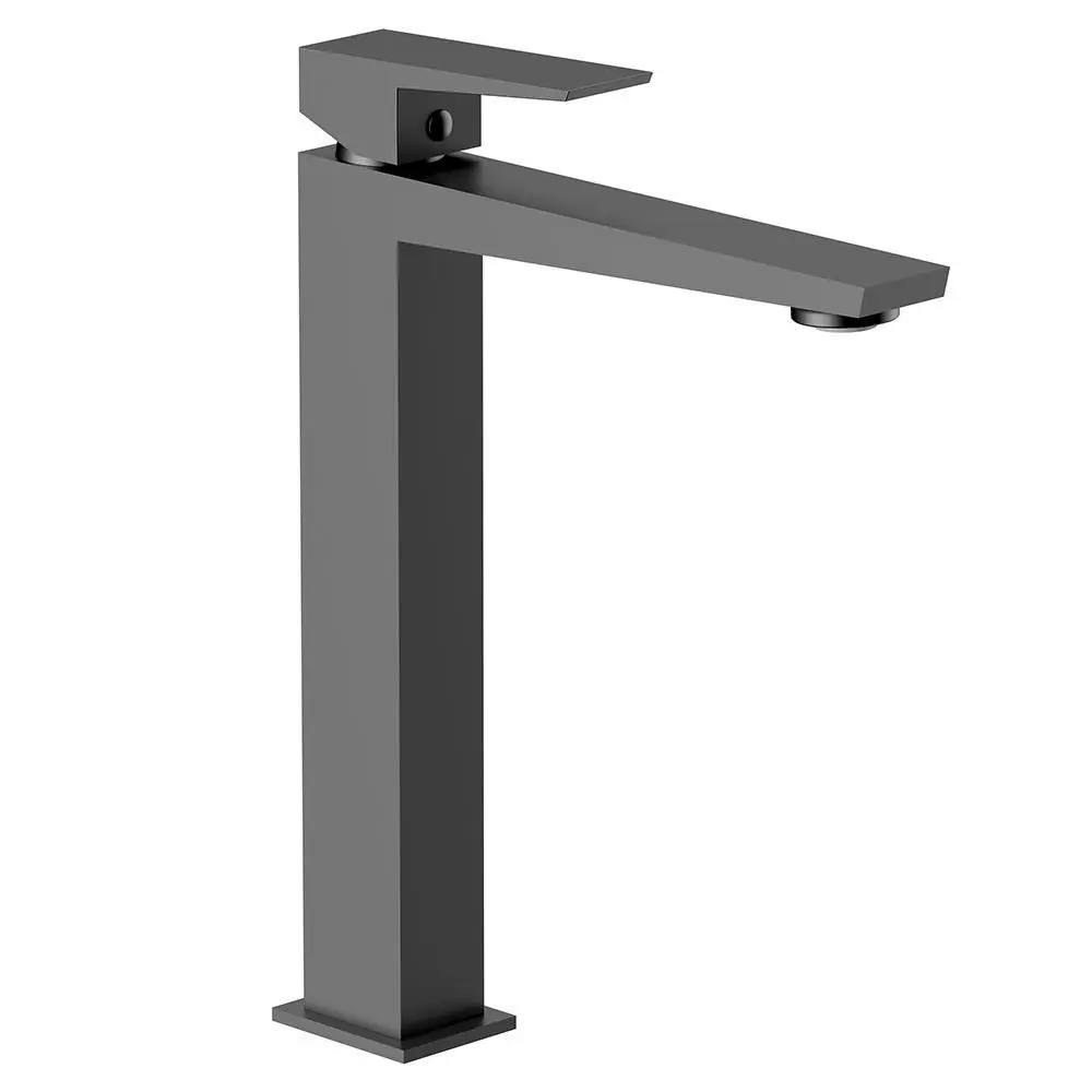 Фото 18 Смеситель для раковины в ванную AVS New Cube высокий оружейная сталь