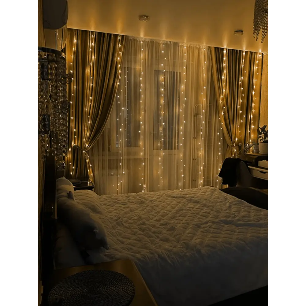 Фото 11 Электрогирлянда занавес-штора новогодняя SH Lights ICLLDM200WW-C-USB-RC 3x2 м 8 режимов теплый белый Фото 11 Электрогирлянда занавес-штора новогодняя SH Lights ICLLDM200WW-C-USB-RC 3x2 м 8 режимов теплый белый