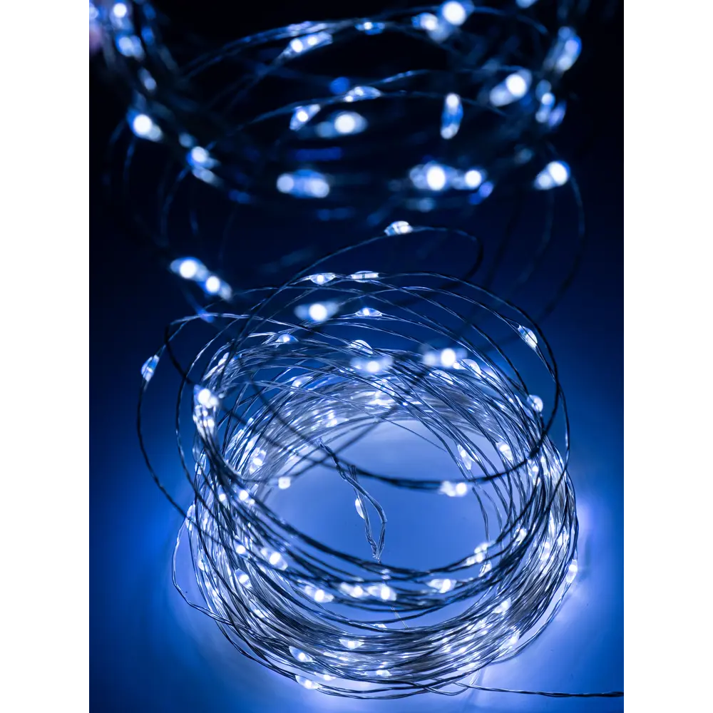 Фото 3 Электрогирлянда нить новогодняя SH Lights LDM200W-C 20 м 8 режимов холодный белый Фото 3 Электрогирлянда нить новогодняя SH Lights LDM200W-C 20 м 8 режимов холодный белый