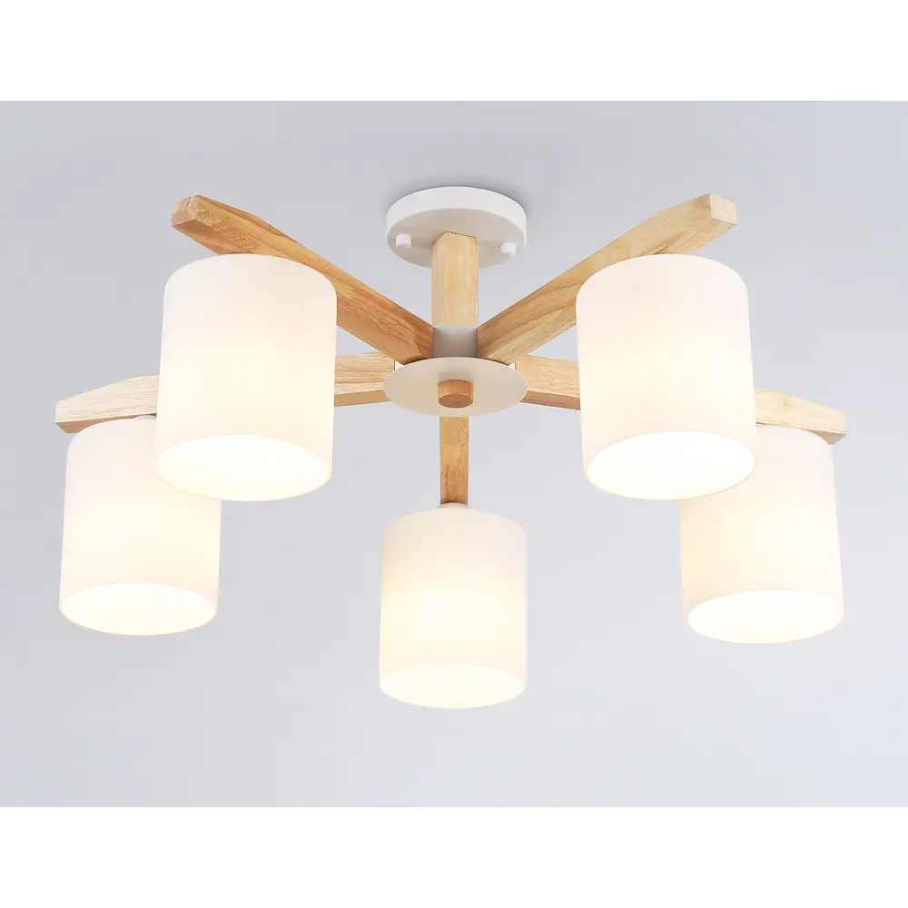 Фото Люстра потолочная Ambrella light Loft wood Tr83113 5 ламп 10 м² цвет бежевый Фото Люстра потолочная Ambrella light Loft wood Tr83113 5 ламп 10 м² цвет бежевый