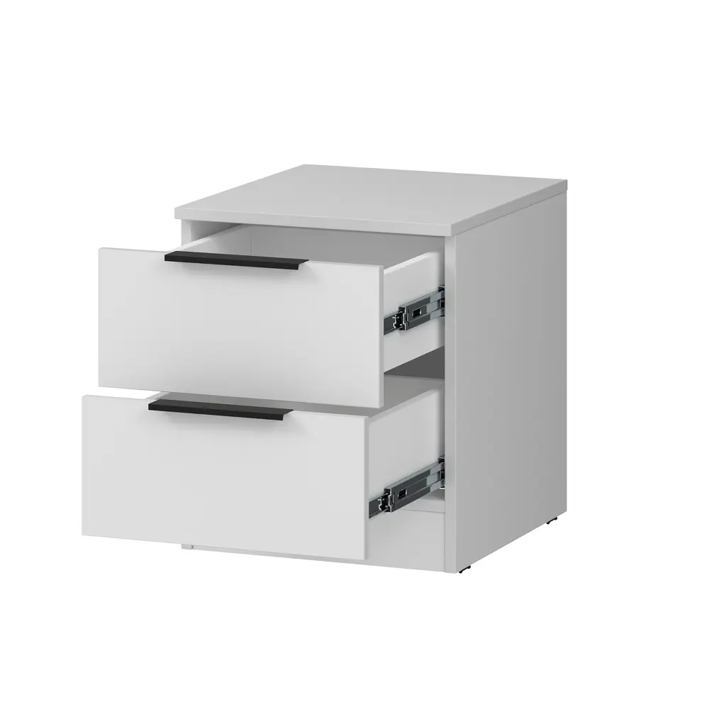 Фото 2 Тумба прикроватная Alsav Tower 40.2x47x45 см 2 ящика ЛДСП цвет белый