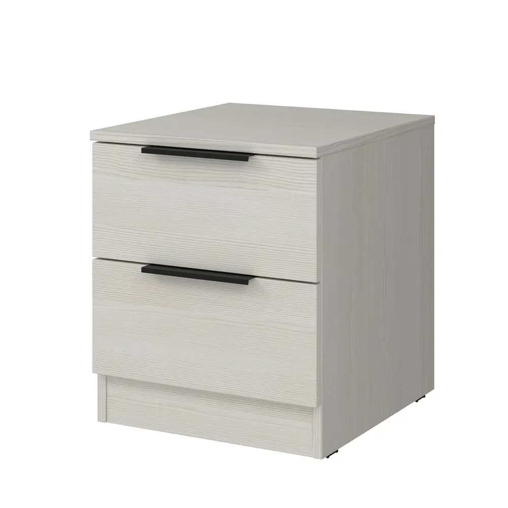 Фото Тумба прикроватная Alsav Tower Ivory 40.2x47x45 см 2 ящика ЛДСП цвет бежевый