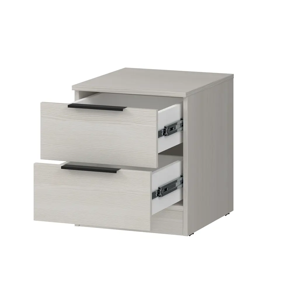 Фото 2 Тумба прикроватная Alsav Tower Ivory 40.2x47x45 см 2 ящика ЛДСП цвет бежевый