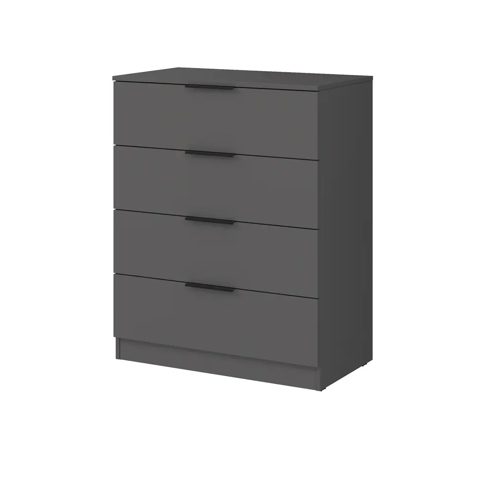 Фото Комод Alsav Tower New graphit 4 ящика 80.9х45х101.2 см ЛДСП цвет серый Фото Комод Alsav Tower New graphit 4 ящика 80.9х45х101.2 см ЛДСП цвет серый