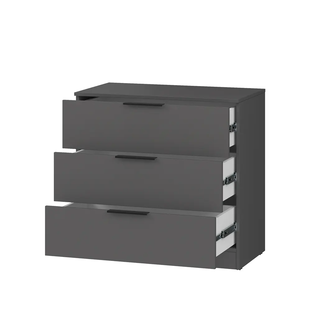 Фото 2 Комод Alsav Tower New graphit 3 ящика 80.9х45х78.4 см ЛДСП цвет графит Фото 2 Комод Alsav Tower New graphit 3 ящика 80.9х45х78.4 см ЛДСП цвет графит