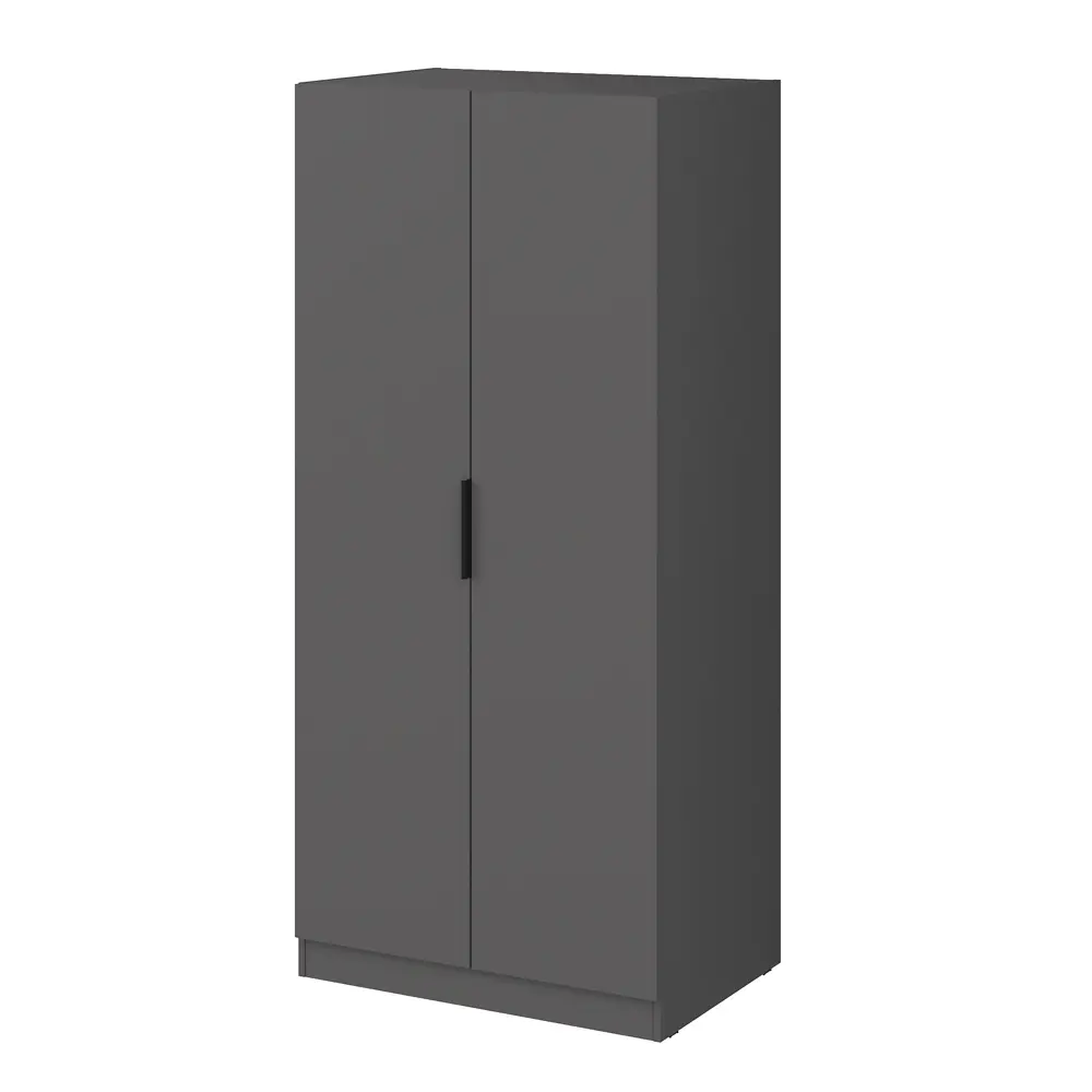 Фото Шкаф распашной Alsav Home Tower-s New graphit с 2 дверями 80x176.1x54.8 см ЛДСП цвет серый Фото Шкаф распашной Alsav Home Tower-s New graphit с 2 дверями 80x176.1x54.8 см ЛДСП цвет серый