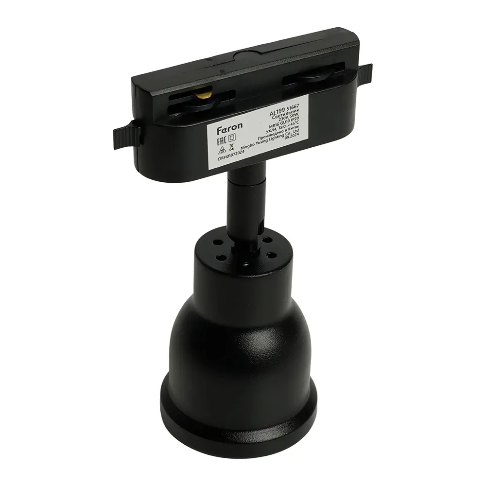 Фото 7 Трековый светильник спот под лампу Gu10 Feron 51667 однофазный цвет черный