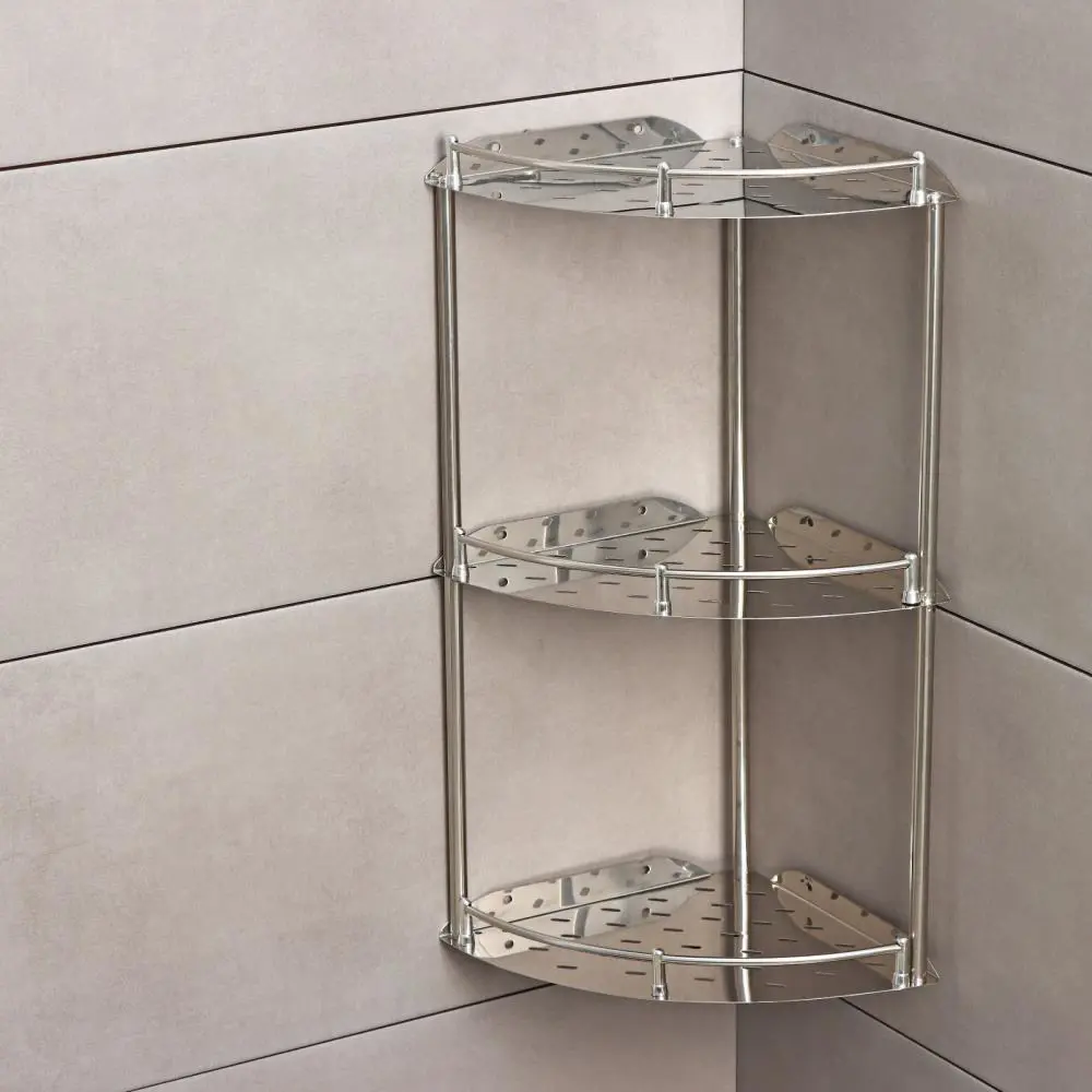 Фото Полка для ванной комнаты Zein 4097394 нержавеющая сталь 23.5x53 см Фото Полка для ванной комнаты Zein 4097394 нержавеющая сталь 23.5x53 см