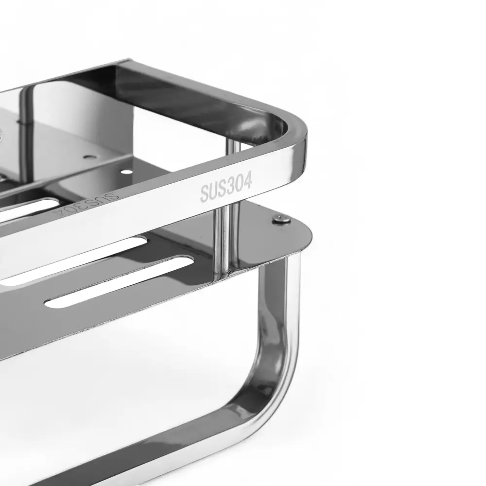 Фото 2 Полка для ванной комнаты Potato P337-40 нержавеющая сталь 11x12 см