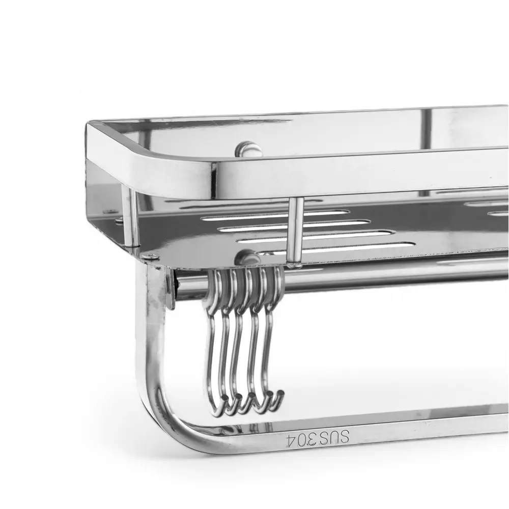 Фото 2 Полка для ванной комнаты Potato P337-40K нержавеющая сталь 11x12 см Фото 2 Полка для ванной комнаты Potato P337-40K нержавеющая сталь 11x12 см