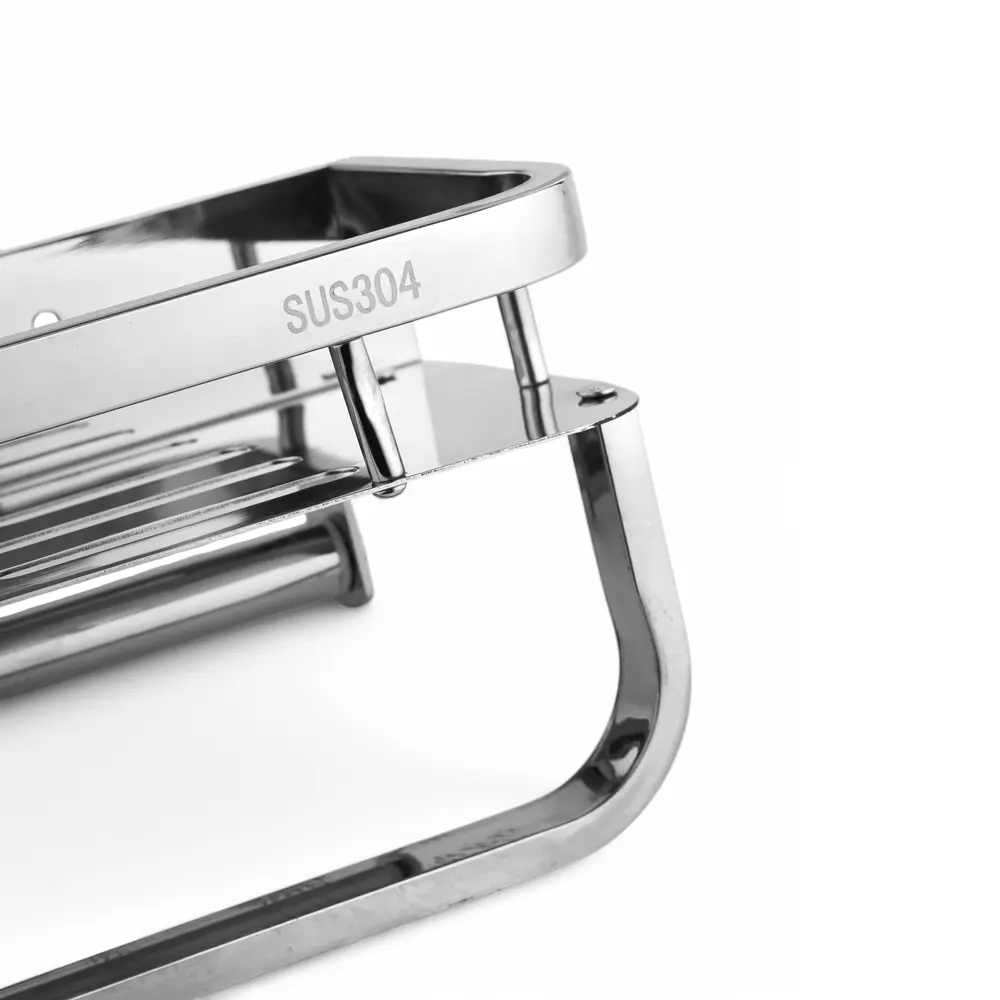 Фото 3 Полка для ванной комнаты Potato P337-40K нержавеющая сталь 11x12 см Фото 3 Полка для ванной комнаты Potato P337-40K нержавеющая сталь 11x12 см