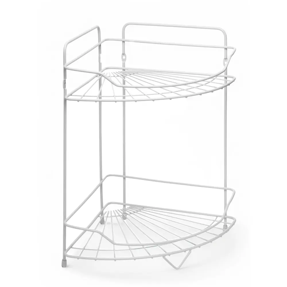 Фото Полка для ванной комнаты Potato P370-2W нержавеющая сталь 31x36.5 см