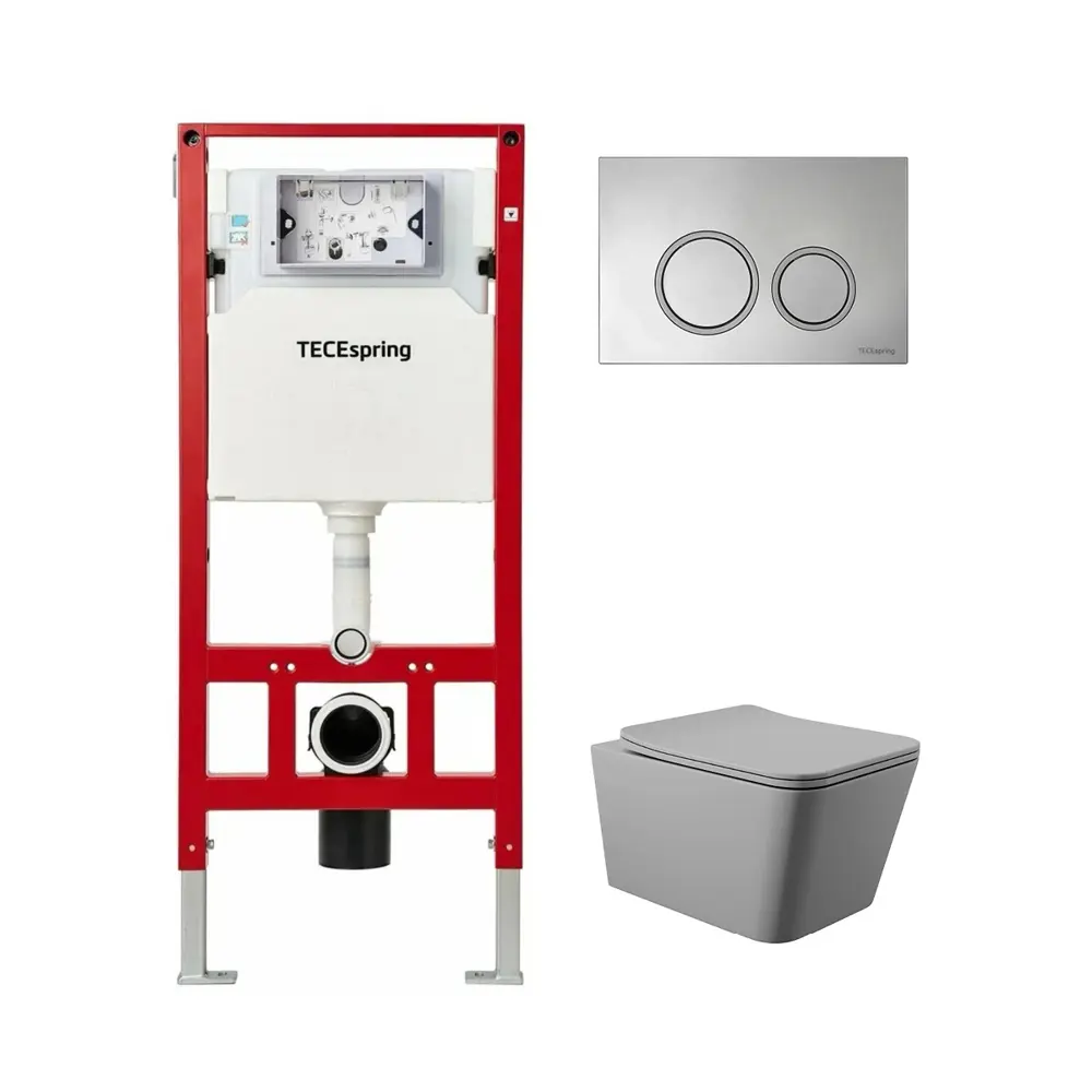 Фото 4 Комплект инсталляция и унитаз: инсталляция TECEspring S955101QV2130 панель смыва с круглыми кнопками хром унитаз ADT Vortex Торнадо Soft-Close квадрат Фото 4 Комплект инсталляция и унитаз: инсталляция TECEspring S955101QV2130 панель смыва с круглыми кнопками хром унитаз ADT Vortex Торнадо Soft-Close квадрат