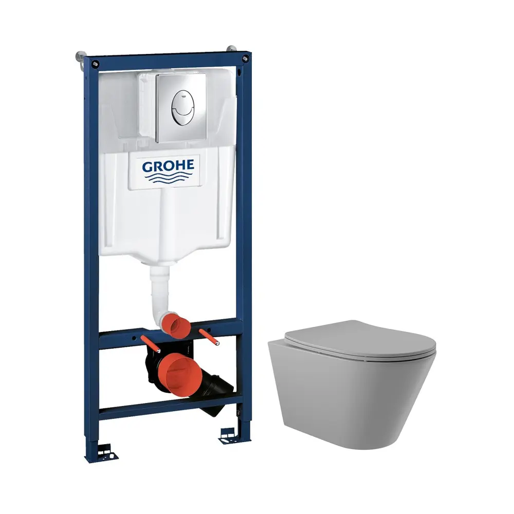 Фото 4 Система инсталляции для унитаза Grohe Rapid SL 38721001CV2130A клавиша Skate Air 3 режима 3-в-1 унитаз Vortex Торнадо Soft-Close форма конус