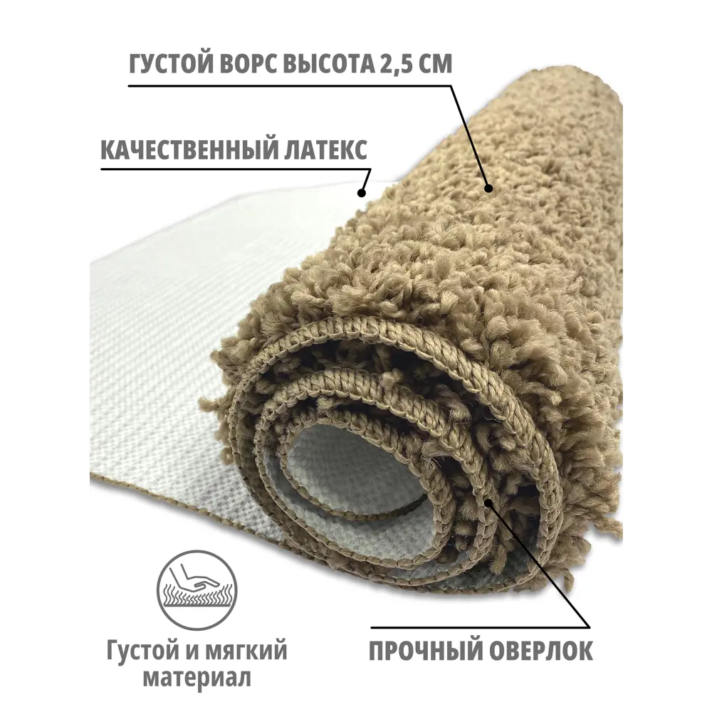 Фото 2 Коврик декоративный Frizz Icarpet 51 перламутр 60x100 см Фото 2 Коврик декоративный Frizz Icarpet 51 перламутр 60x100 см