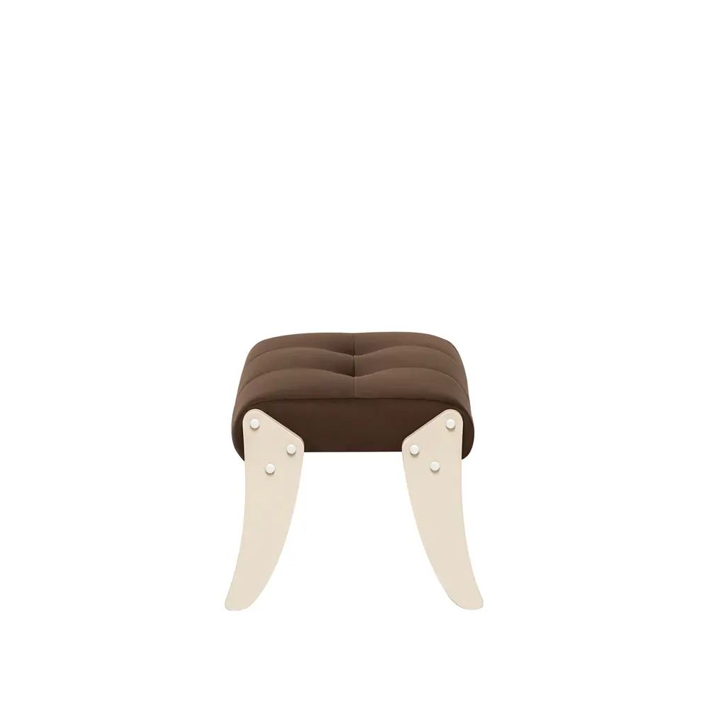 Фото 3 Пуф / подставка для ног велюр Leset Спринг слоновая кость/коричневый 59.5x37.5 см Фото 3 Пуф / подставка для ног велюр Leset Спринг слоновая кость/коричневый 59.5x37.5 см