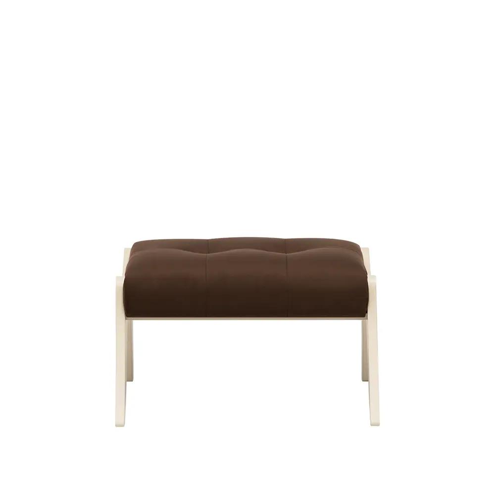 Фото 2 Пуф / подставка для ног велюр Leset Спринг слоновая кость/коричневый 59.5x37.5 см Фото 2 Пуф / подставка для ног велюр Leset Спринг слоновая кость/коричневый 59.5x37.5 см