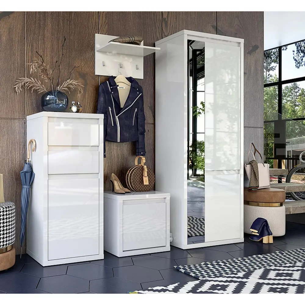 Фото 3 Обувница Beneli Спейс 64.8x52.4x40 см ЛДСП цвет белый глянец Фото 3 Обувница Beneli Спейс 64.8x52.4x40 см ЛДСП цвет белый глянец