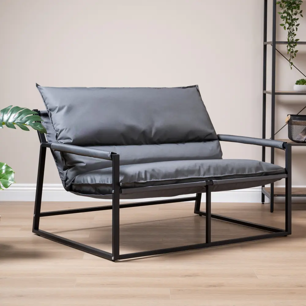 Фото Диван прямой Egregor Монг 121x70x88 см рогожка цвет серый Фото Диван прямой Egregor Монг 121x70x88 см рогожка цвет серый