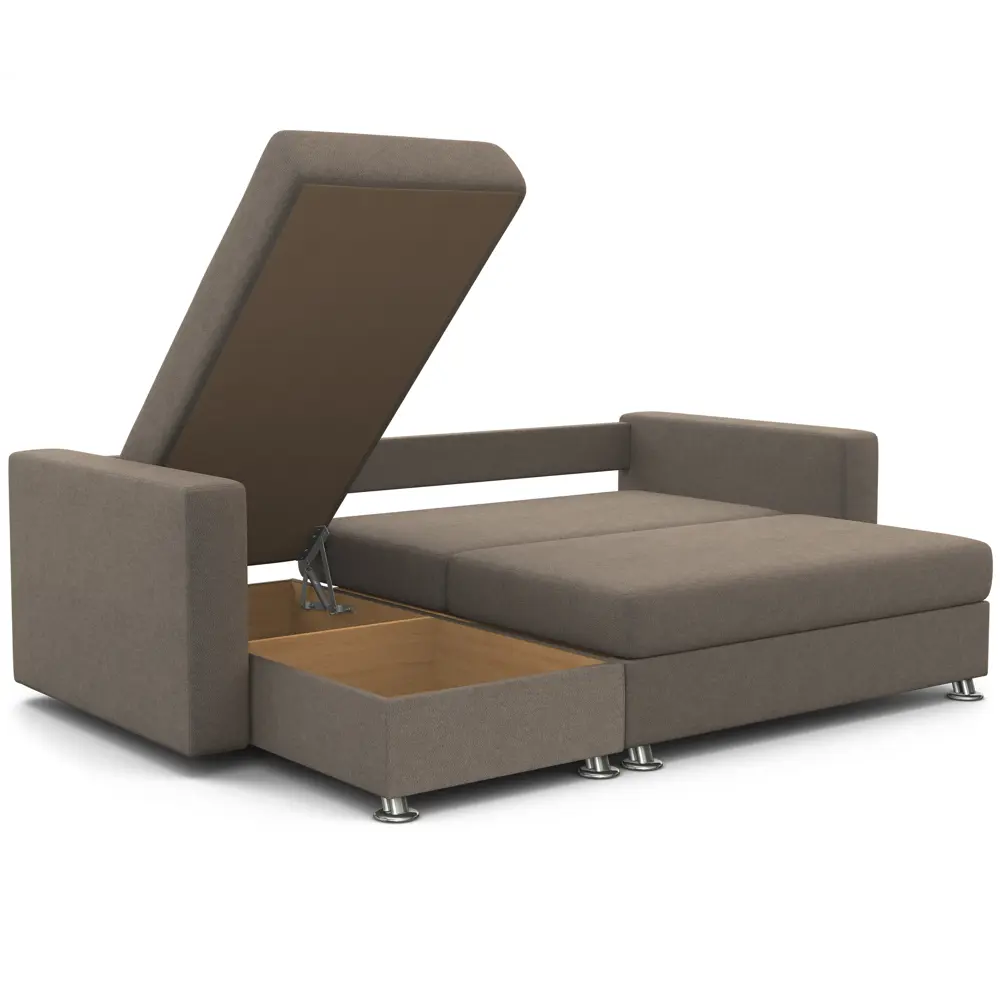 Фото 5 Диван угловой Шарм-дизайн Ария левый 225x78x150 см велюр цвет светло-коричневый