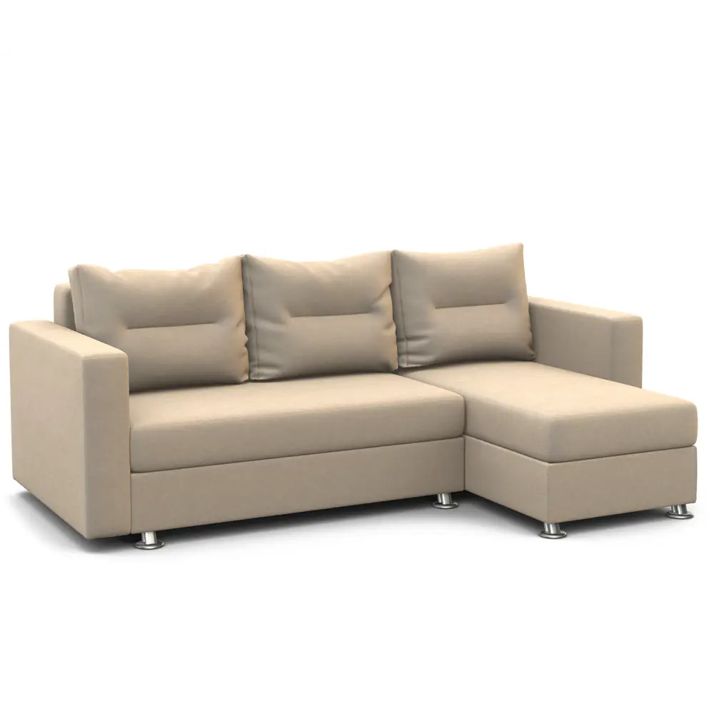 Фото 7 Диван угловой Шарм-дизайн Ария правый 225x78x150 см велюр цвет бежевый