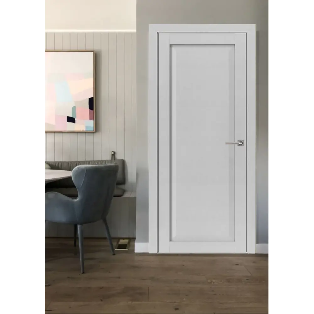 Фото 4 Комплект межкомнатной двери Uberture Неоклассика 82001 глухая 200x90см ПВХ цвет лофт светлый с коробом и наличниками Фото 4 Комплект межкомнатной двери Uberture Неоклассика 82001 глухая 200x90см ПВХ цвет лофт светлый с коробом и наличниками