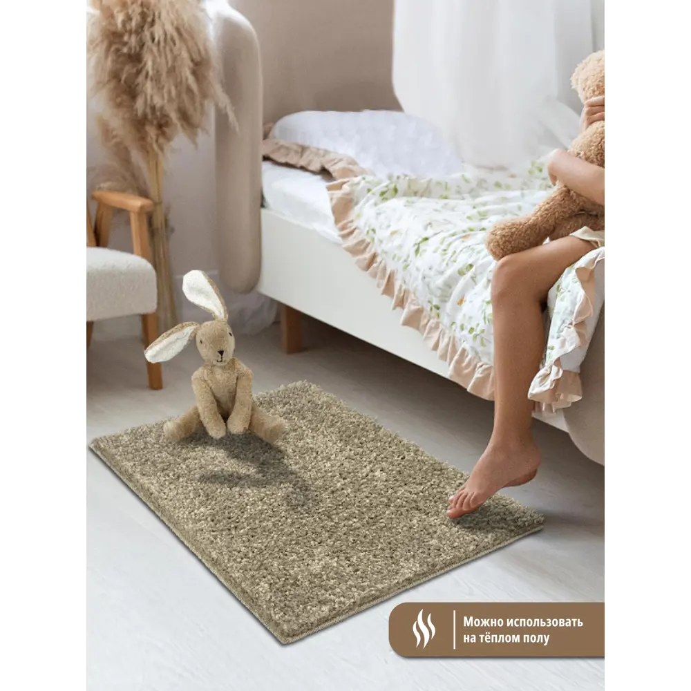 Фото 3 Коврик для ванной комнаты Icarpet 829538 50x60см цвет коричневый Фото 3 Коврик для ванной комнаты Icarpet 829538 50x60см цвет коричневый