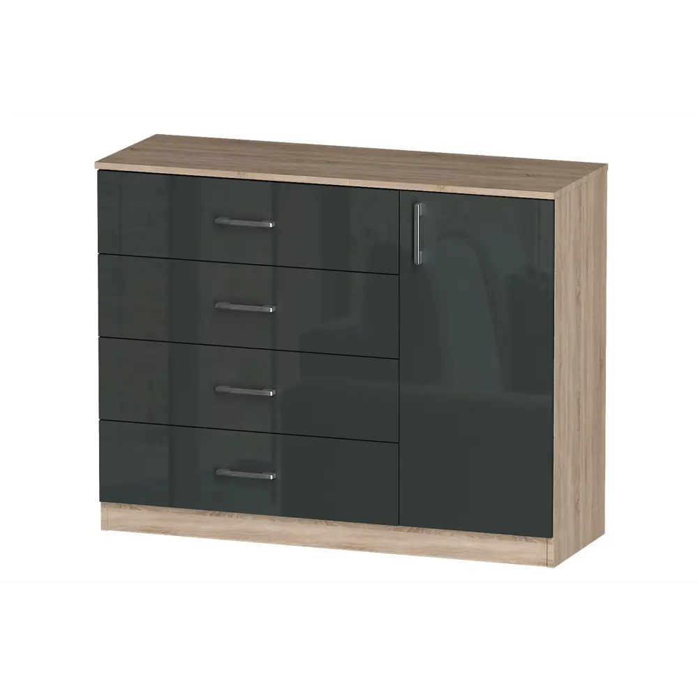 Фото 4 Комод Furnistyle 10688 5 ящиков 115x40x90 см ЛДСП цвет разноцветный Фото 4 Комод Furnistyle 10688 5 ящиков 115x40x90 см ЛДСП цвет разноцветный