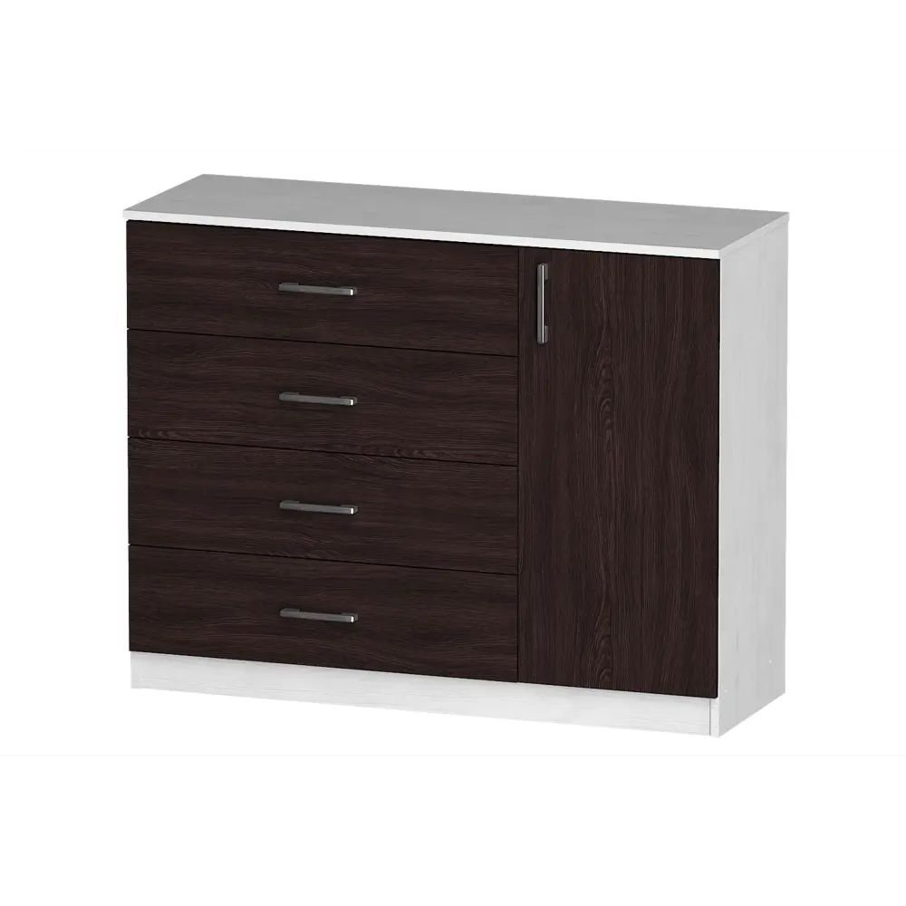 Фото 4 Комод Furnistyle Лайф лкм-03 3 ящика 115x40x90 см ЛДСП цвет светлое дерево/венге Фото 4 Комод Furnistyle Лайф лкм-03 3 ящика 115x40x90 см ЛДСП цвет светлое дерево/венге