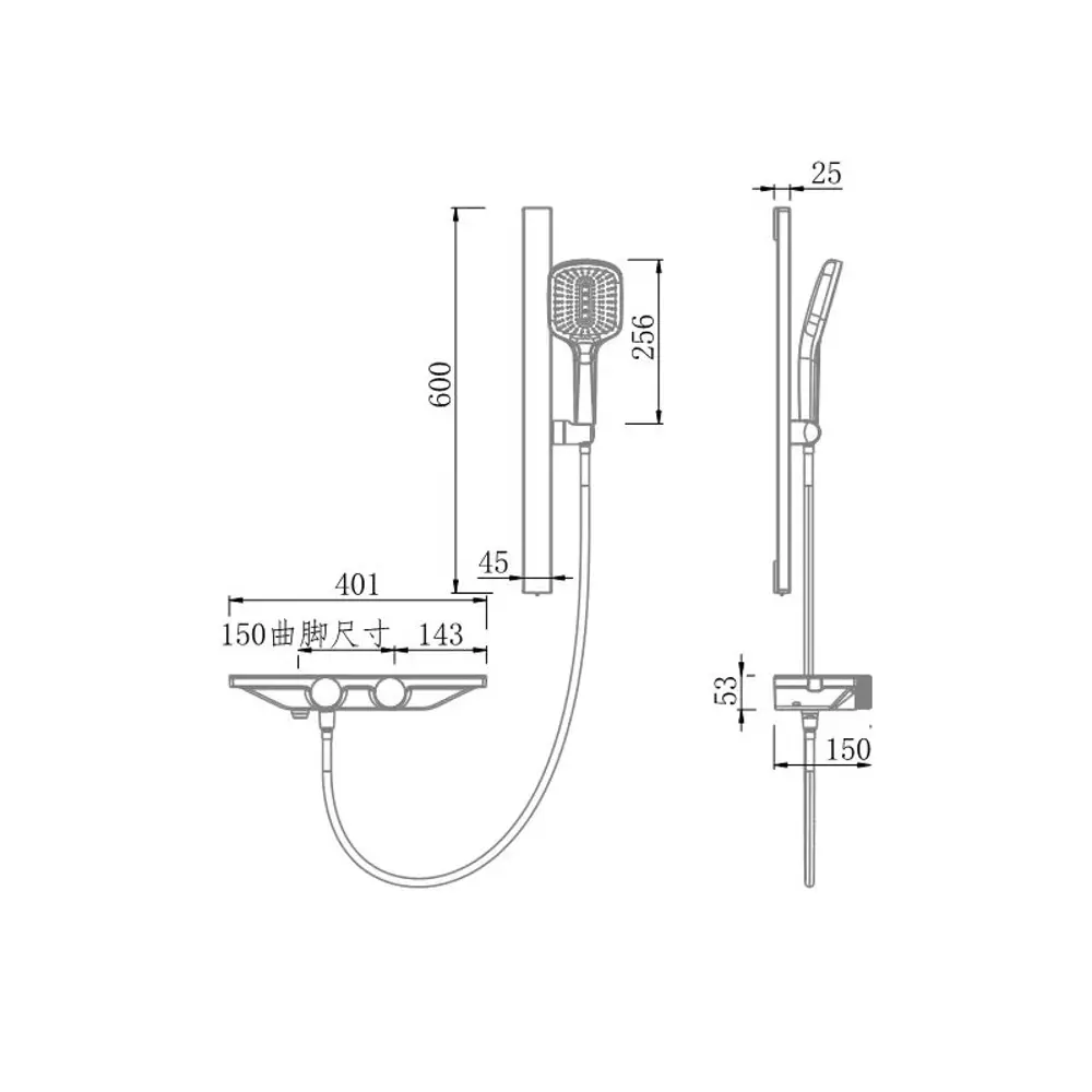 Фото 2 Смеситель для ванны Fmark FS24Q-03-LM цвет графит