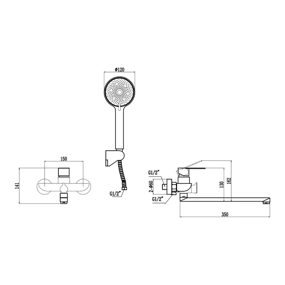 Фото 2 Смеситель для ванны Fmark FS8824Q-LM цвет графит Фото 2 Смеситель для ванны Fmark FS8824Q-LM цвет графит