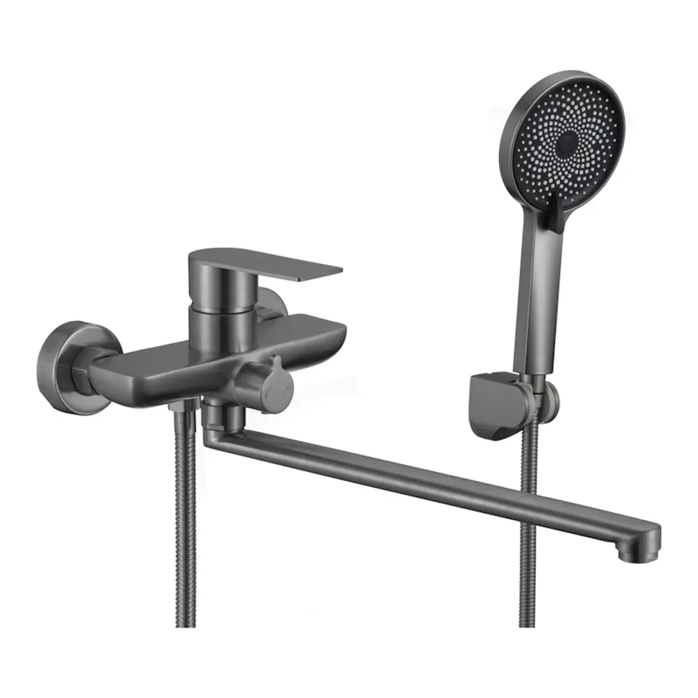 Фото Смеситель для ванны Fmark FS8824Q-LM цвет графит Фото Смеситель для ванны Fmark FS8824Q-LM цвет графит