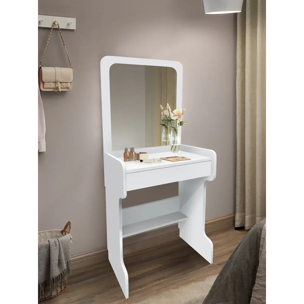 Фото 2 Стол туалетный Мебельный двор ТЛС-6 60x145x38 см ЛДСП цвет белый