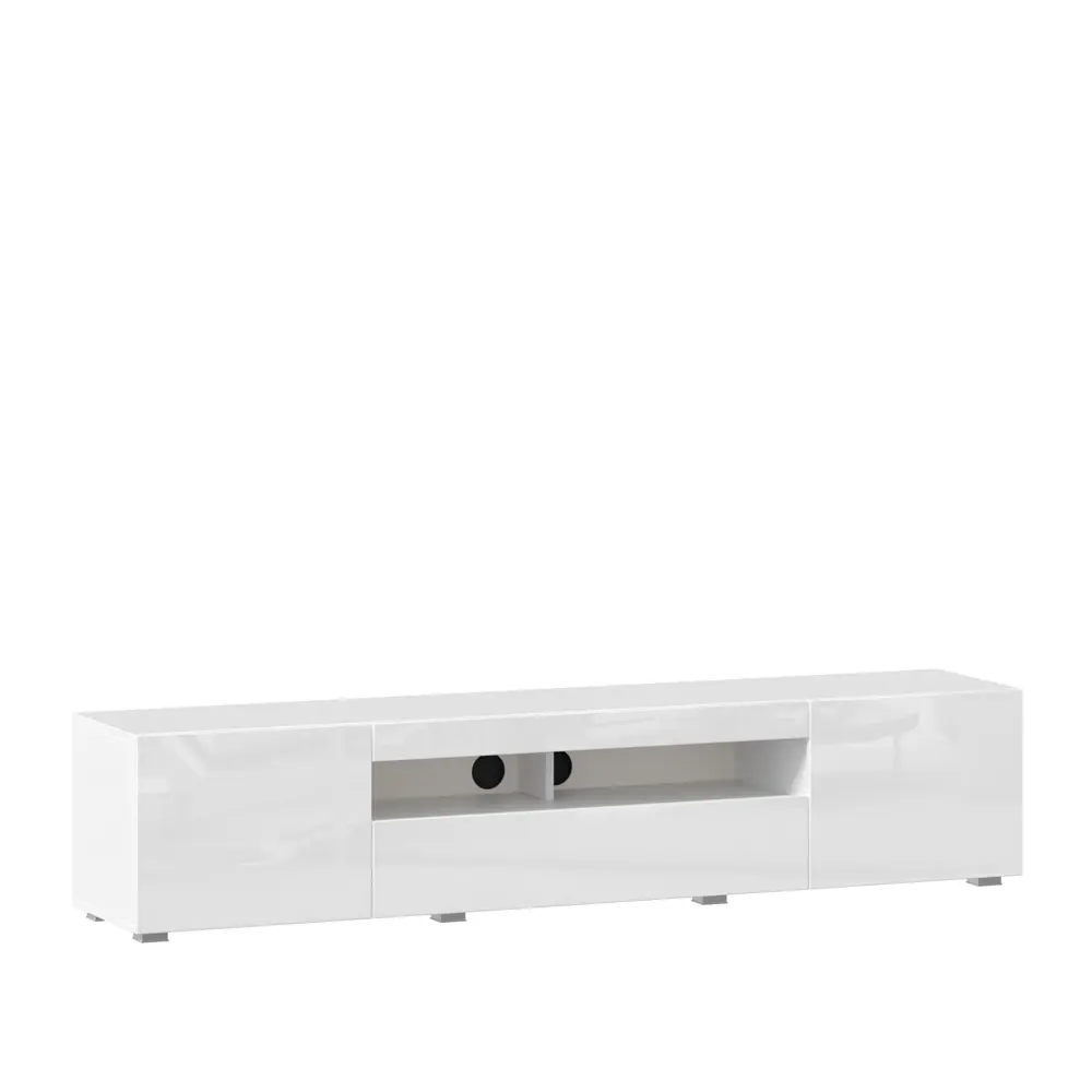 Фото Тумба под телевизор Любимый дом Бруклин 180х36х36.6 см ЛДСП цвет белый глянец