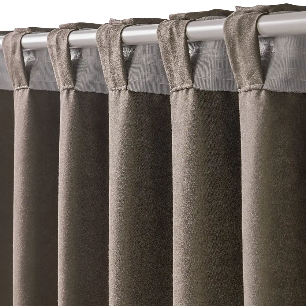Фото 9 Штора на ленте со скрытыми петлями KREAFORTA Manchester 200x280 см серо-коричневый