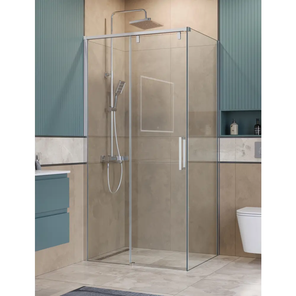 Фото 2 Душевой уголок BelBagno SOFT_CLOSE-1-AH-1-110/90-C-Cr профиль хром Фото 2 Душевой уголок BelBagno SOFT_CLOSE-1-AH-1-110/90-C-Cr профиль хром