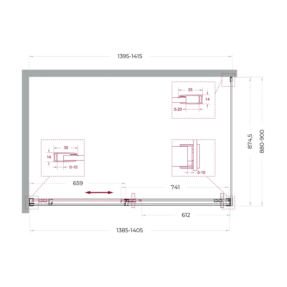 Фото 9 Душевой уголок BelBagno SOFT_CLOSE-1-AH-1-140/90-C-GM профиль никель Фото 9 Душевой уголок BelBagno SOFT_CLOSE-1-AH-1-140/90-C-GM профиль никель