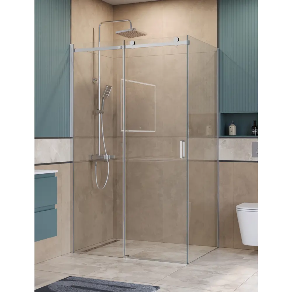 Фото 3 Душевой уголок BelBagno SOFT_CLOSE-2-AH-1-120/100-C-Cr профиль хром Фото 3 Душевой уголок BelBagno SOFT_CLOSE-2-AH-1-120/100-C-Cr профиль хром