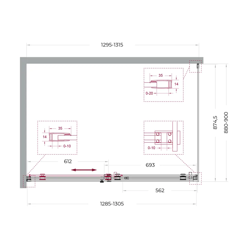Фото 11 Душевой уголок BelBagno SOFT_CLOSE-2-AH-1-130/90-C-Cr профиль хром Фото 11 Душевой уголок BelBagno SOFT_CLOSE-2-AH-1-130/90-C-Cr профиль хром