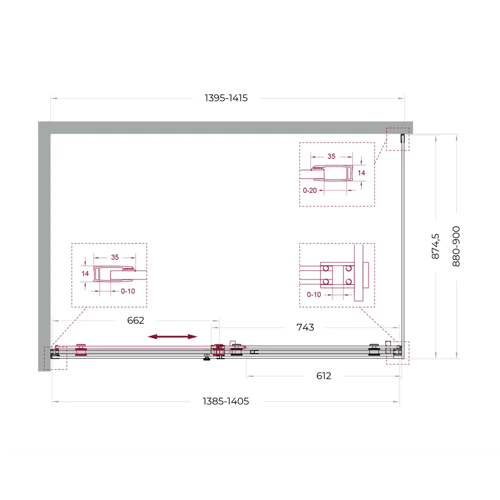 Фото 11 Душевой уголок BelBagno SOFT_CLOSE-2-AH-1-140/90-C-GM профиль никель Фото 11 Душевой уголок BelBagno SOFT_CLOSE-2-AH-1-140/90-C-GM профиль никель