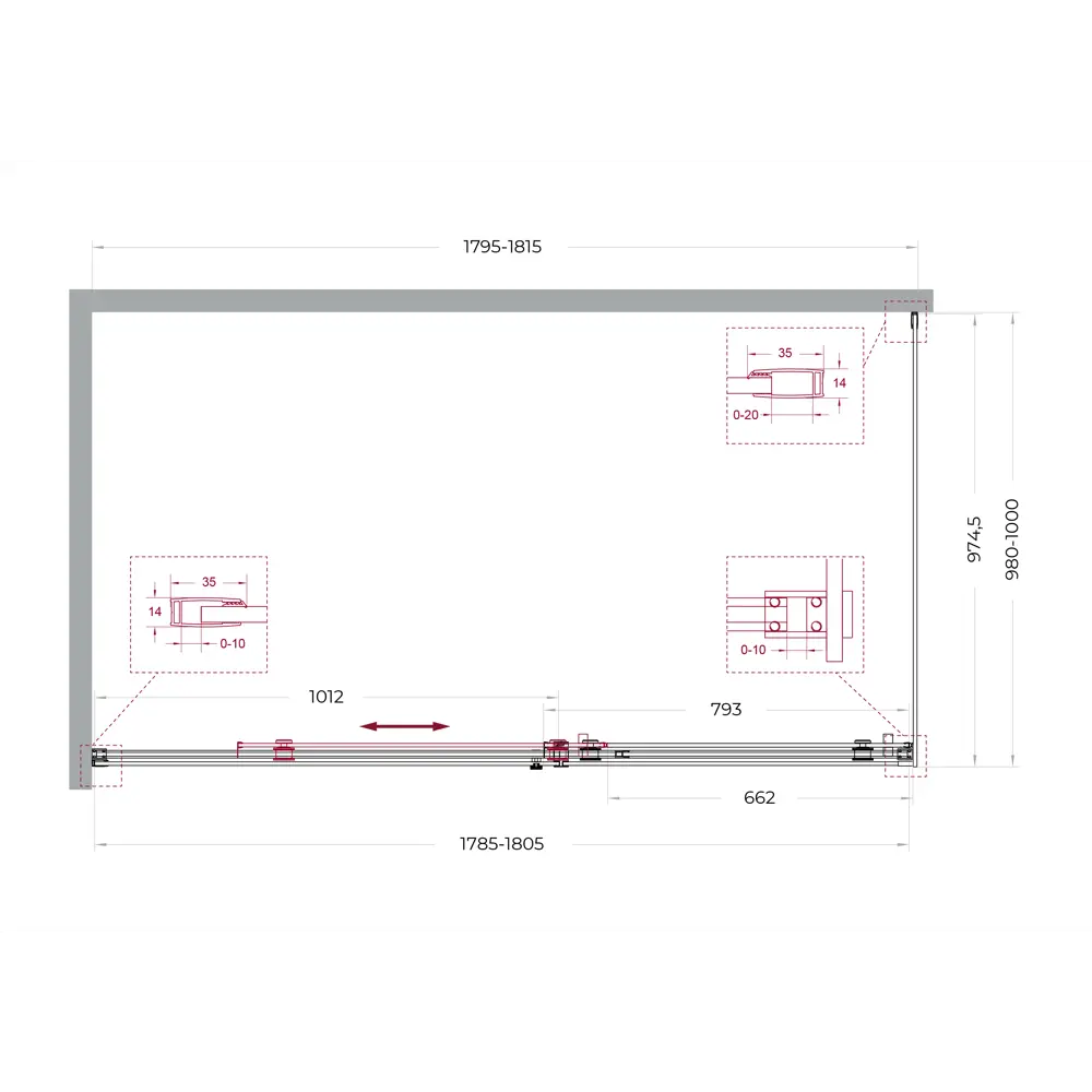 Фото 11 Душевой уголок BelBagno SOFT_CLOSE-2-AH-1-180/100-C-GM профиль никель Фото 11 Душевой уголок BelBagno SOFT_CLOSE-2-AH-1-180/100-C-GM профиль никель