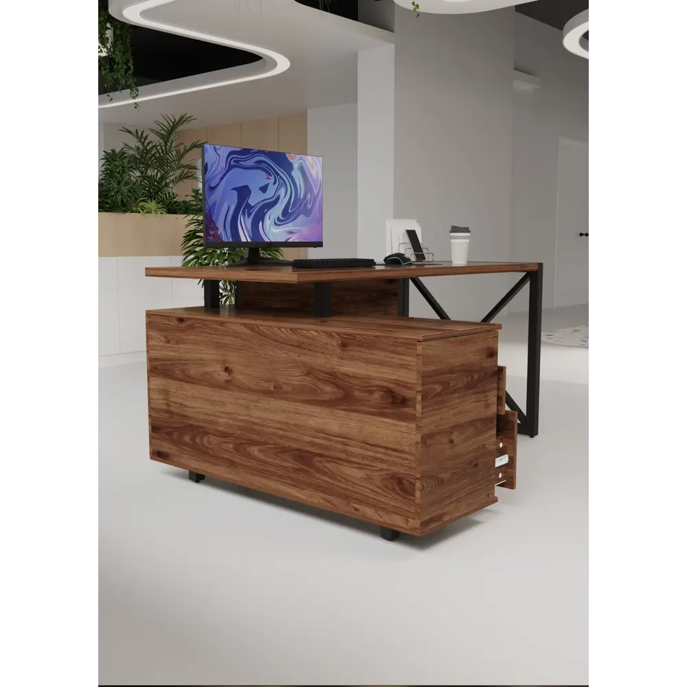 Фото 13 Стол письменный Калифорния мебель Хардвиг ср01 150x76x120 см ЛДСП цвет темный орех Фото 13 Стол письменный Калифорния мебель Хардвиг ср01 150x76x120 см ЛДСП цвет темный орех