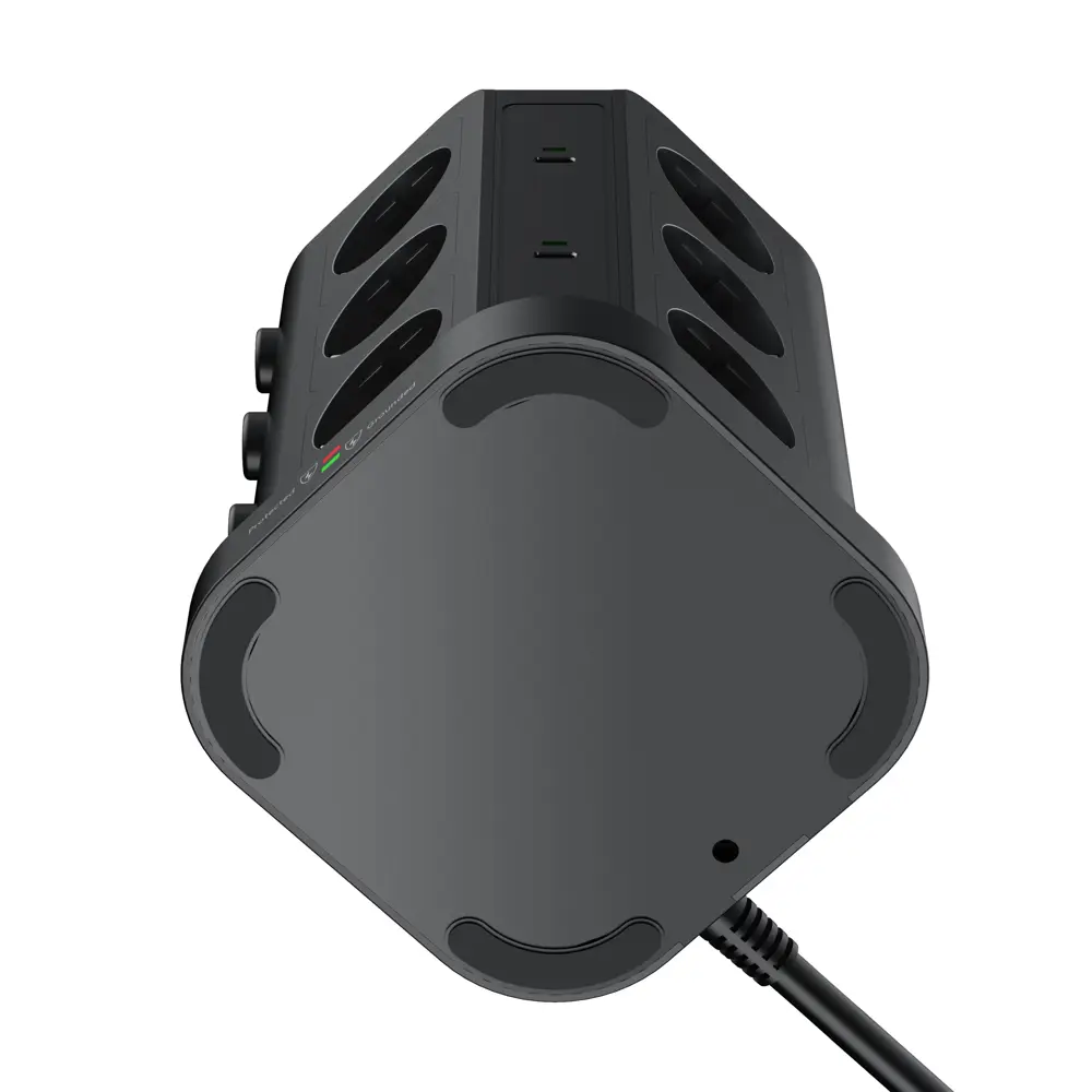 Фото 7 Сетевой фильтр башня Agni 12 розеток 2 м 3 USB/2 Type-C 65 Вт беспроводная зарядка чёрный Фото 7 Сетевой фильтр башня Agni 12 розеток 2 м 3 USB/2 Type-C 65 Вт беспроводная зарядка чёрный