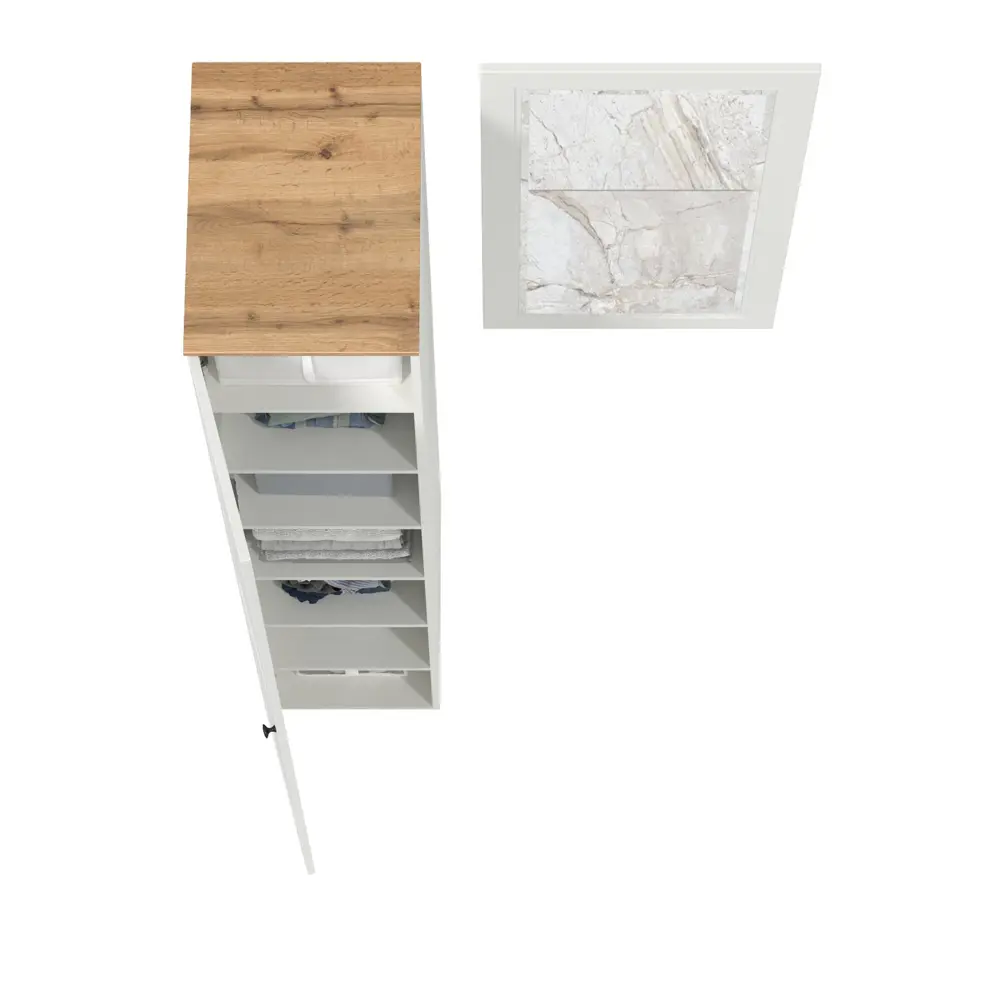 Фото 5 Комплект мебели для прихожей Mobi Остин пр-12-бз 100x230x59 см ЛДСП цвет белый шагрень/дуб крафт золотой Фото 5 Комплект мебели для прихожей Mobi Остин пр-12-бз 100x230x59 см ЛДСП цвет белый шагрень/дуб крафт золотой